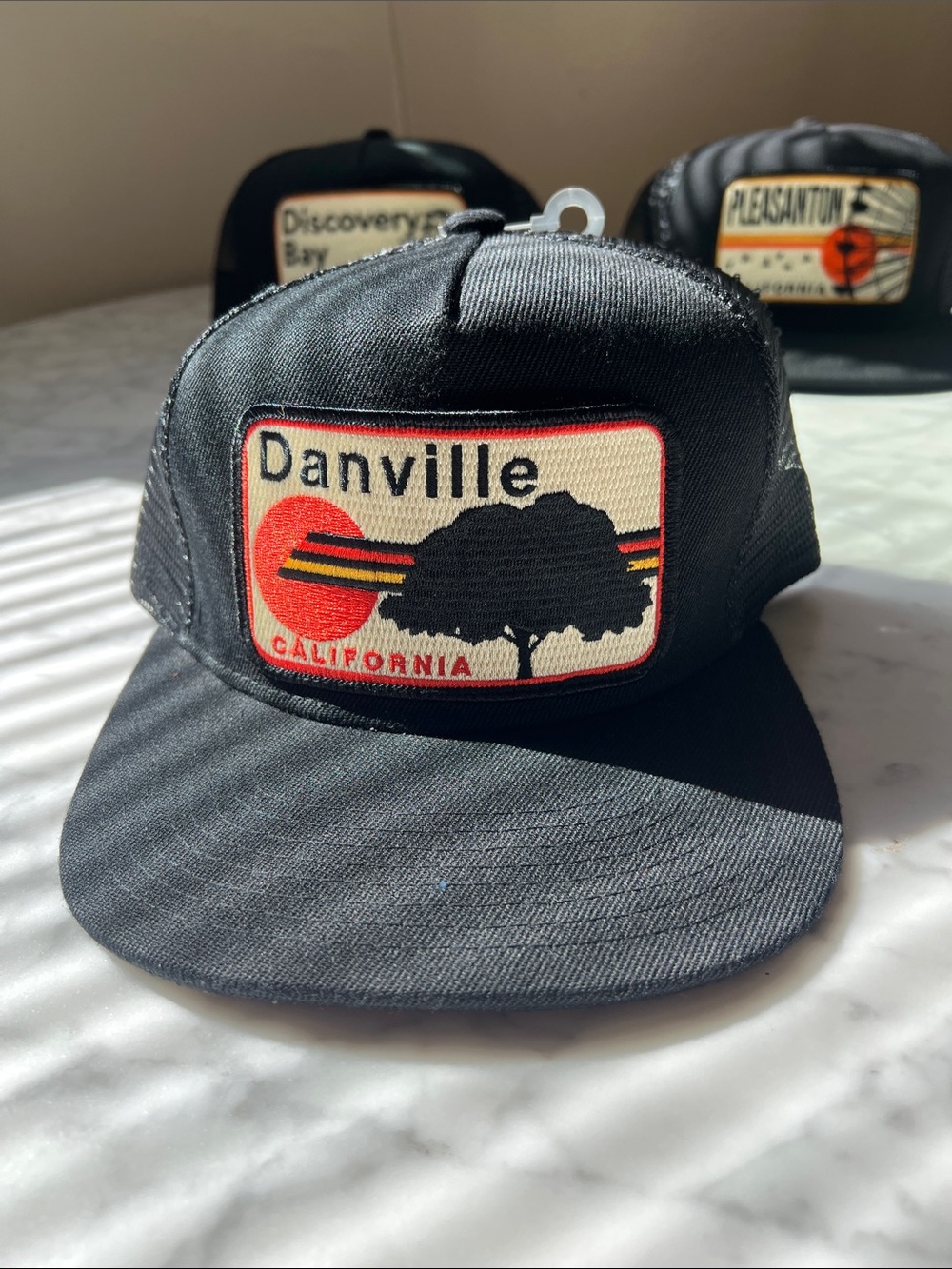 Danville California Black Patch Trucker Hat